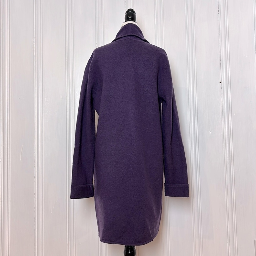WORTH Vintage Long Cardigan Vest in Aubergine Purple – Size Small - Picture 3 of 8